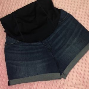 Isabel Maternity dark jean midi shorts, OBO SIZE 8